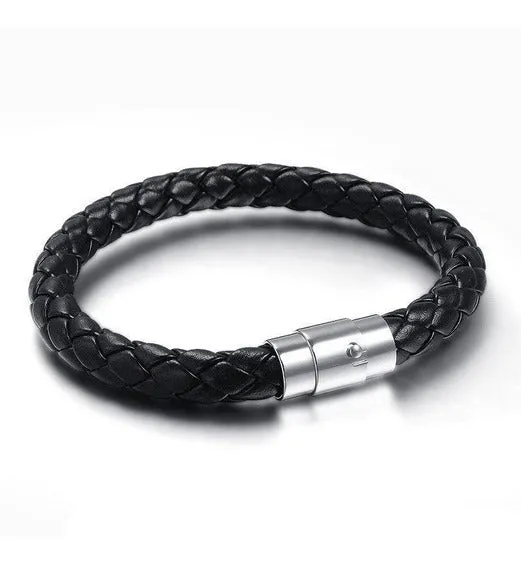 100% Allergy Free Stainless Steel Leather Fashion Jewelry Bracelets for Men