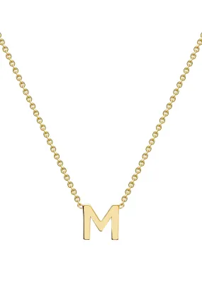 9 Carat Gold Initial M Necklace, Gold