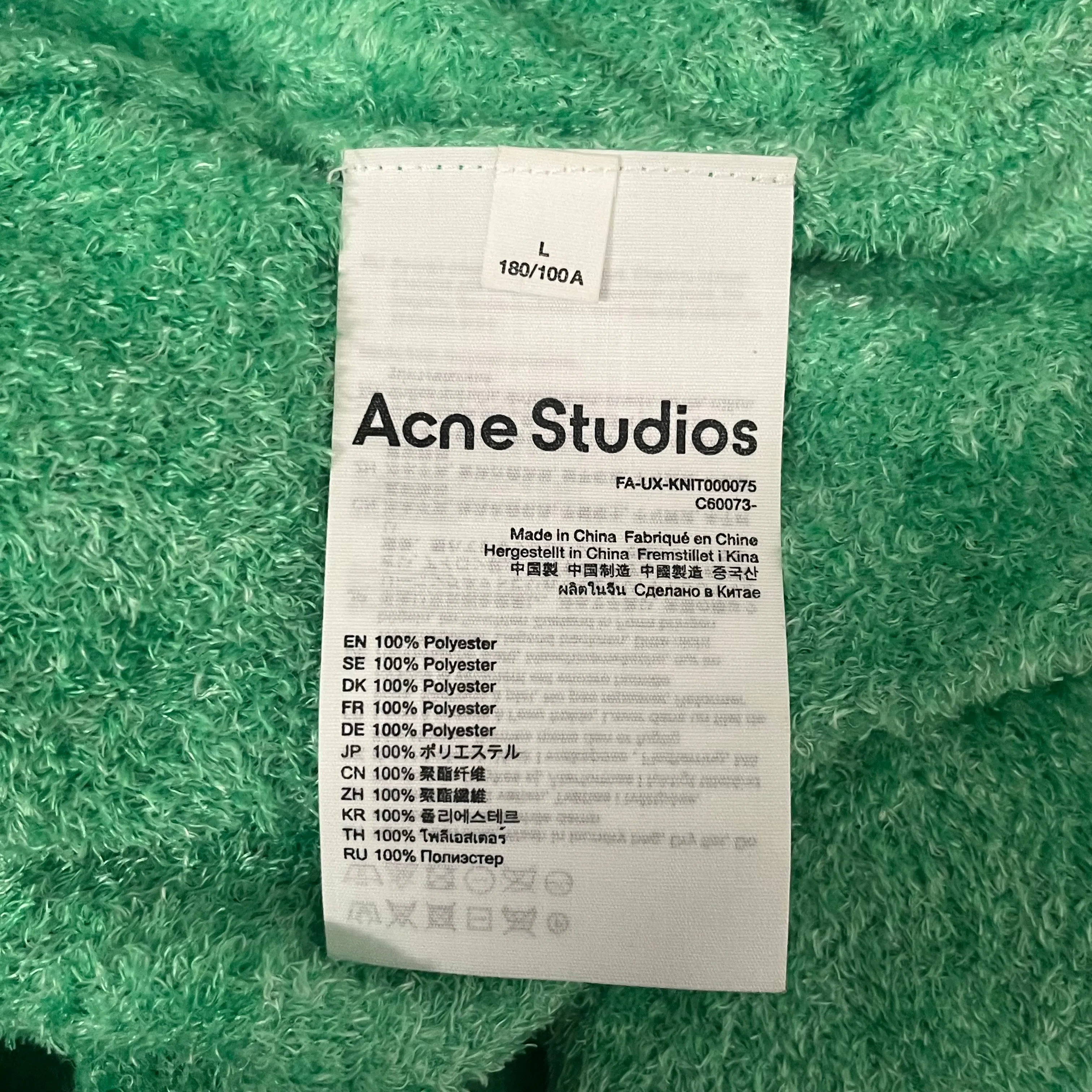 Acne Studios/Sweater/L/Acrylic/GRN/Crewneck knit jumper