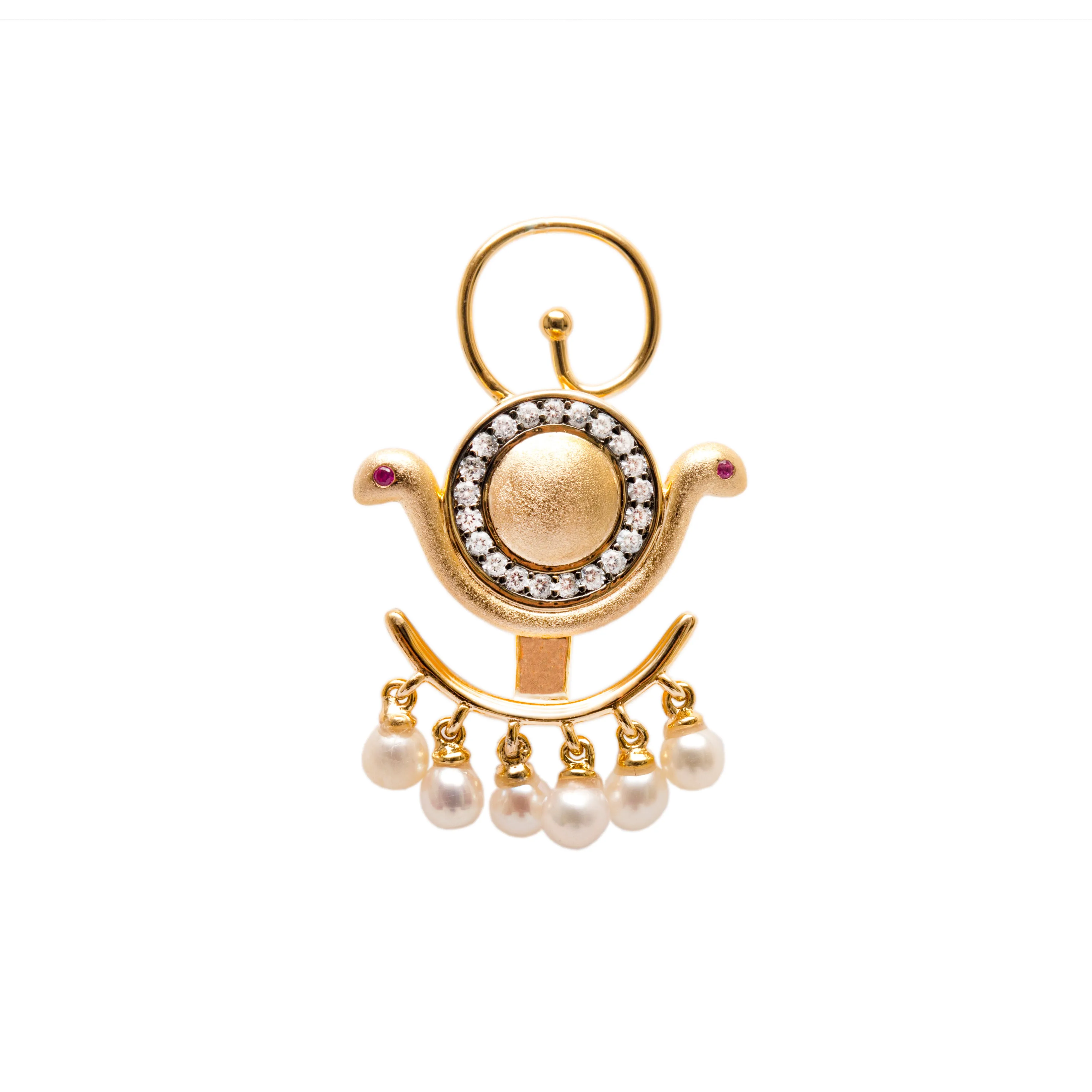 AMMANII Ear Jacket Earrings with Freshwater Pearls in Vermeil Gold