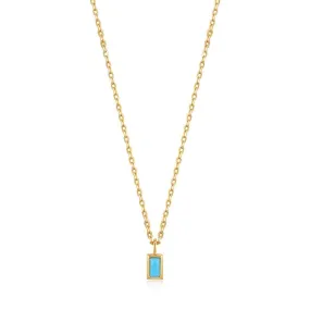 Ania Haie Turquoise Drop Pendant Gold Necklace