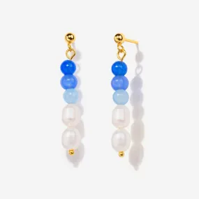 Aria Pearl Blue Bead Earrings