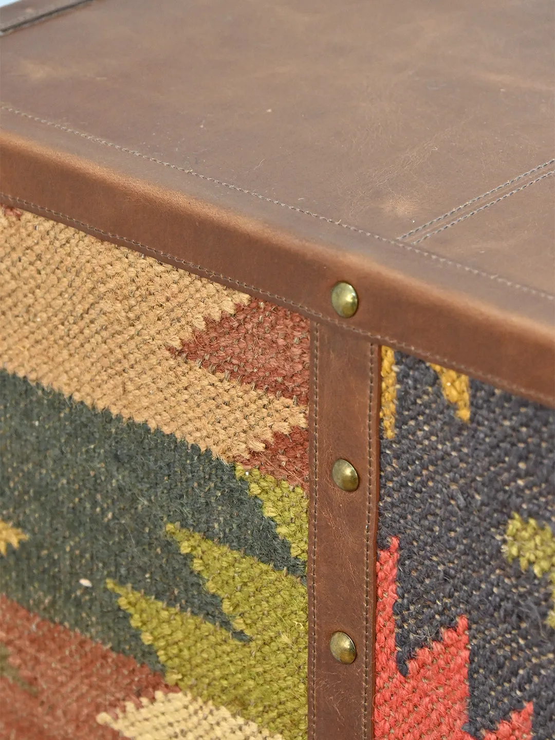 ASHLEY TV UNIT - KILIM AND LEATHER