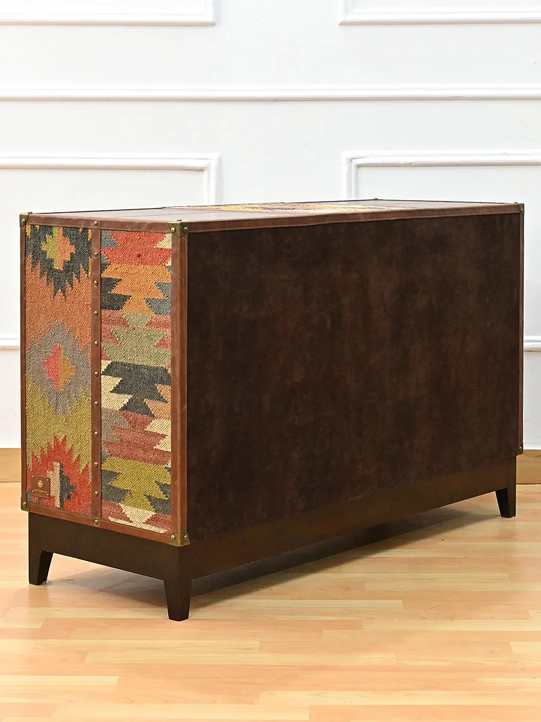 ASHLEY TV UNIT - KILIM AND LEATHER