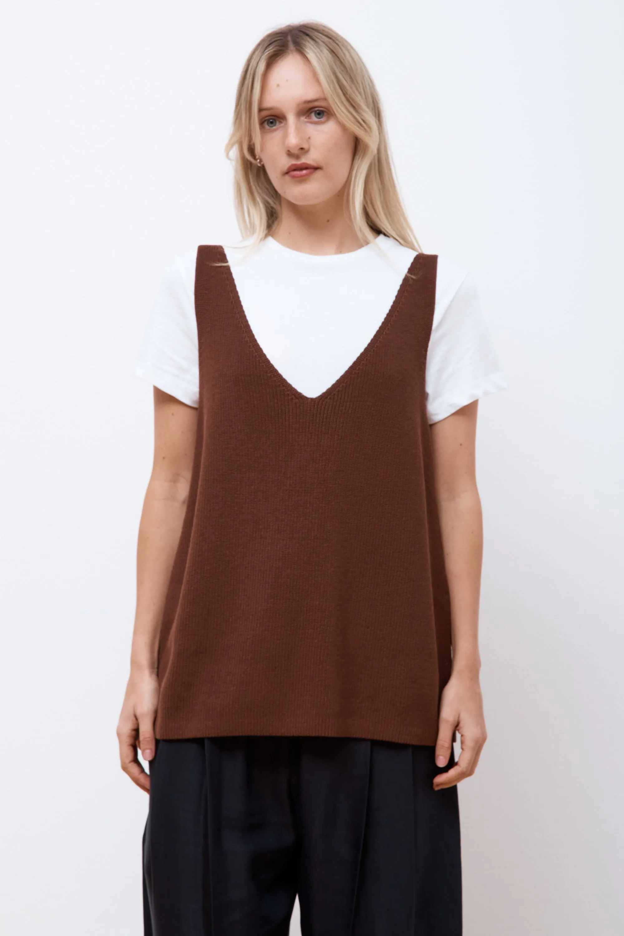 Bara Rib Vest Carob Brown