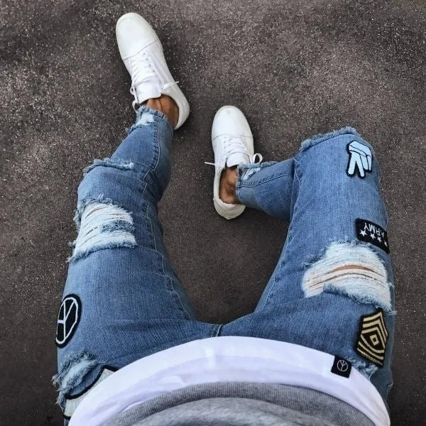 Biker Ripped Jeans Pant