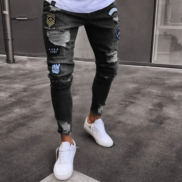 Biker Ripped Jeans Pant