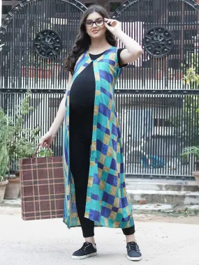 Blue Long Maternity Shrug