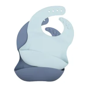 BLUE SHADES SILICONE BIBS 2 PACK