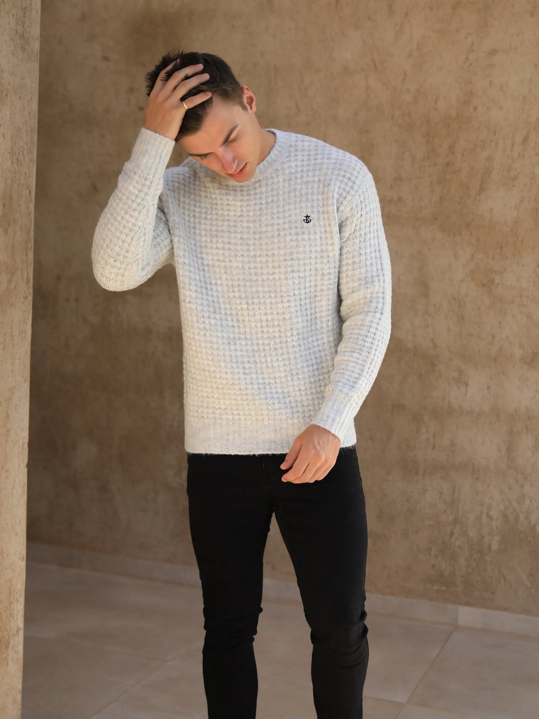 Burford Knit Jumper - Marl White