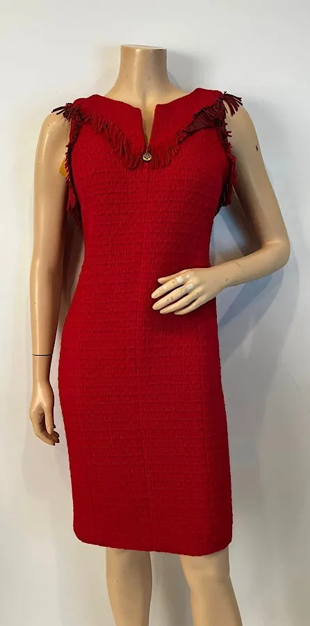 Chanel 14A 2014 Fall Paris-Dallas Red Runway Dress FR 40 US 6