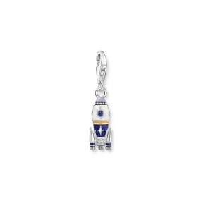 Charm Pendant Rocket with colourful stones