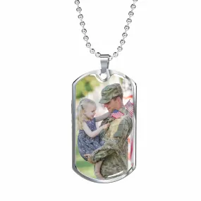 Custom Photo Dog Tag Necklace For Man - Dog Tag Chain With Personalized Photo