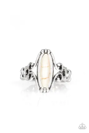 Desert Canyons White Stone Ring - Paparazzi Accessories