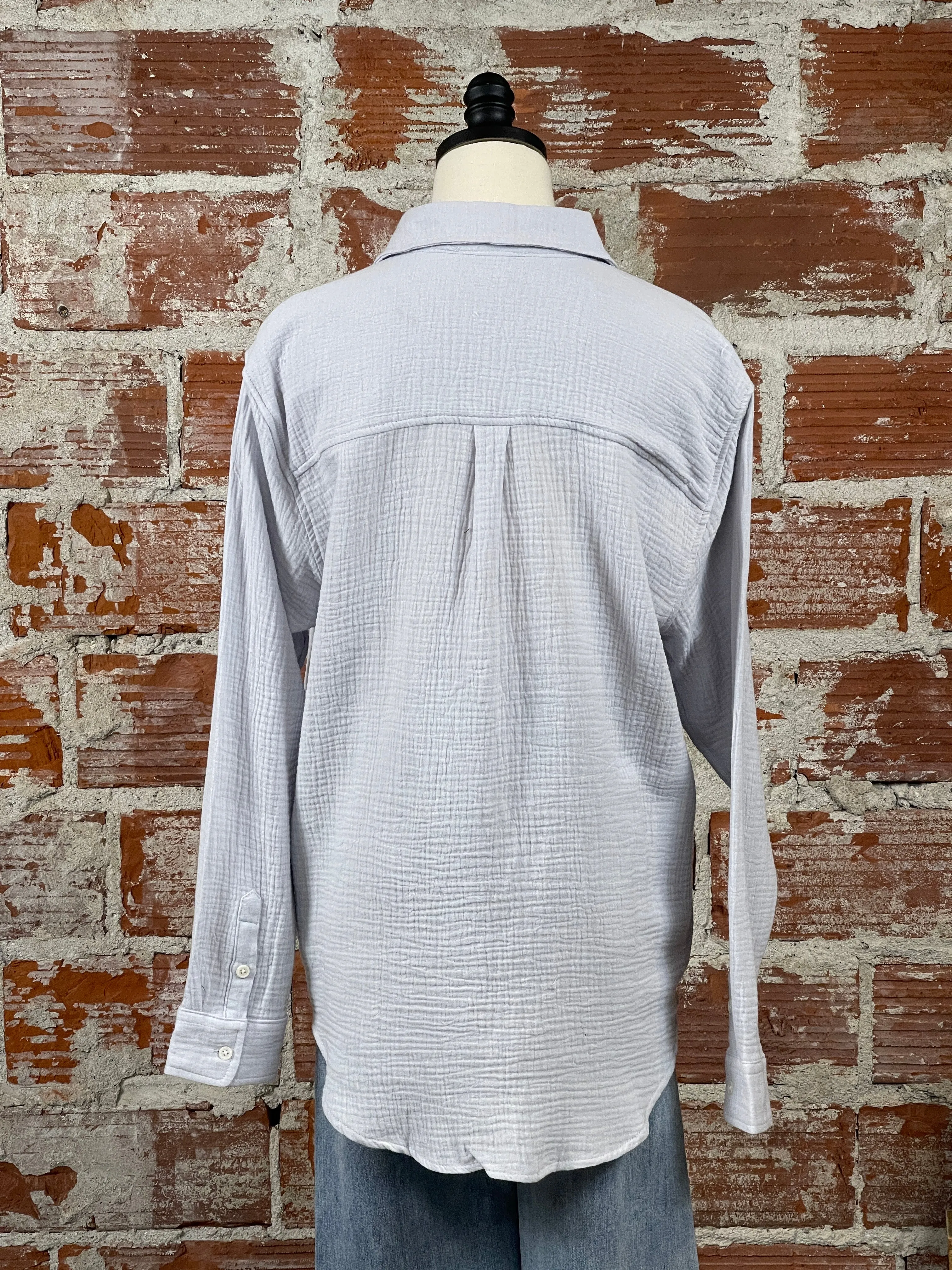 Dex Gauze Top in Cloudy Blue