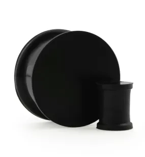 Double Flare Matte Black Silicone Plugs (CLOSE OUT)