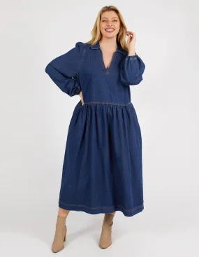 Elm - Josephine Denim Dress - Dark Blue Wash