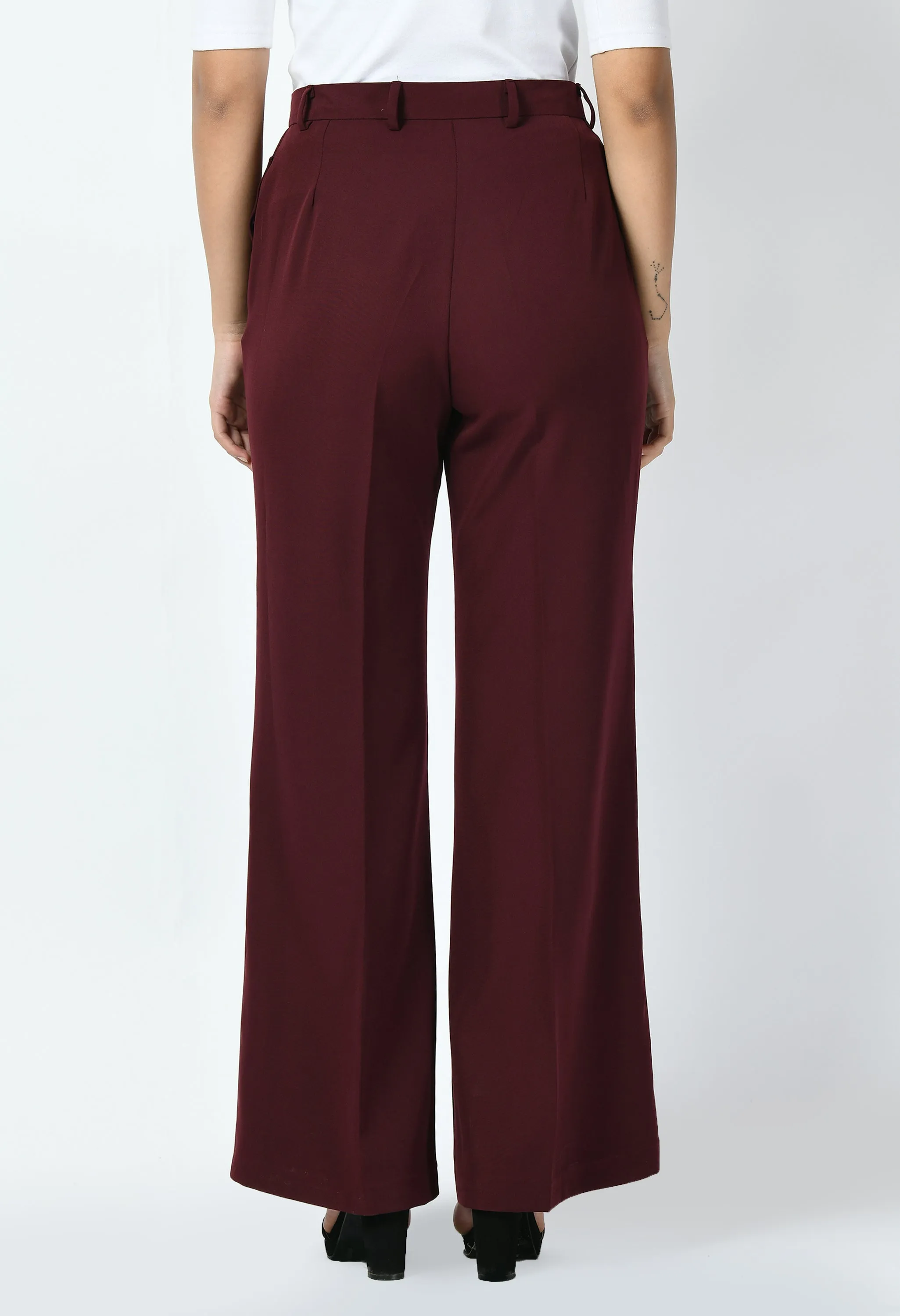 Exude Vitality Formal Blazer with Bootcut Trousers (Wine)