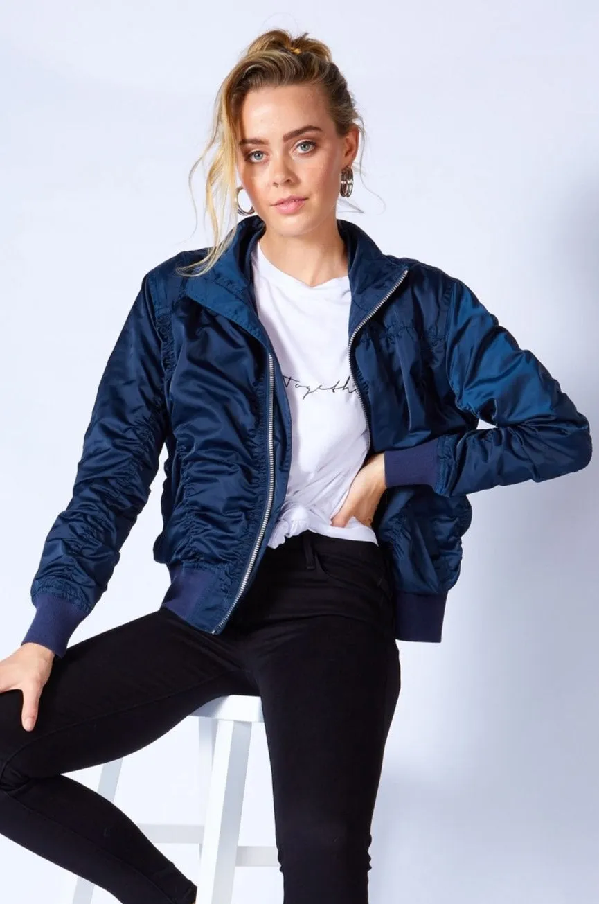 Fate   Becker Weekender Bomber Jacket in Navy Nights