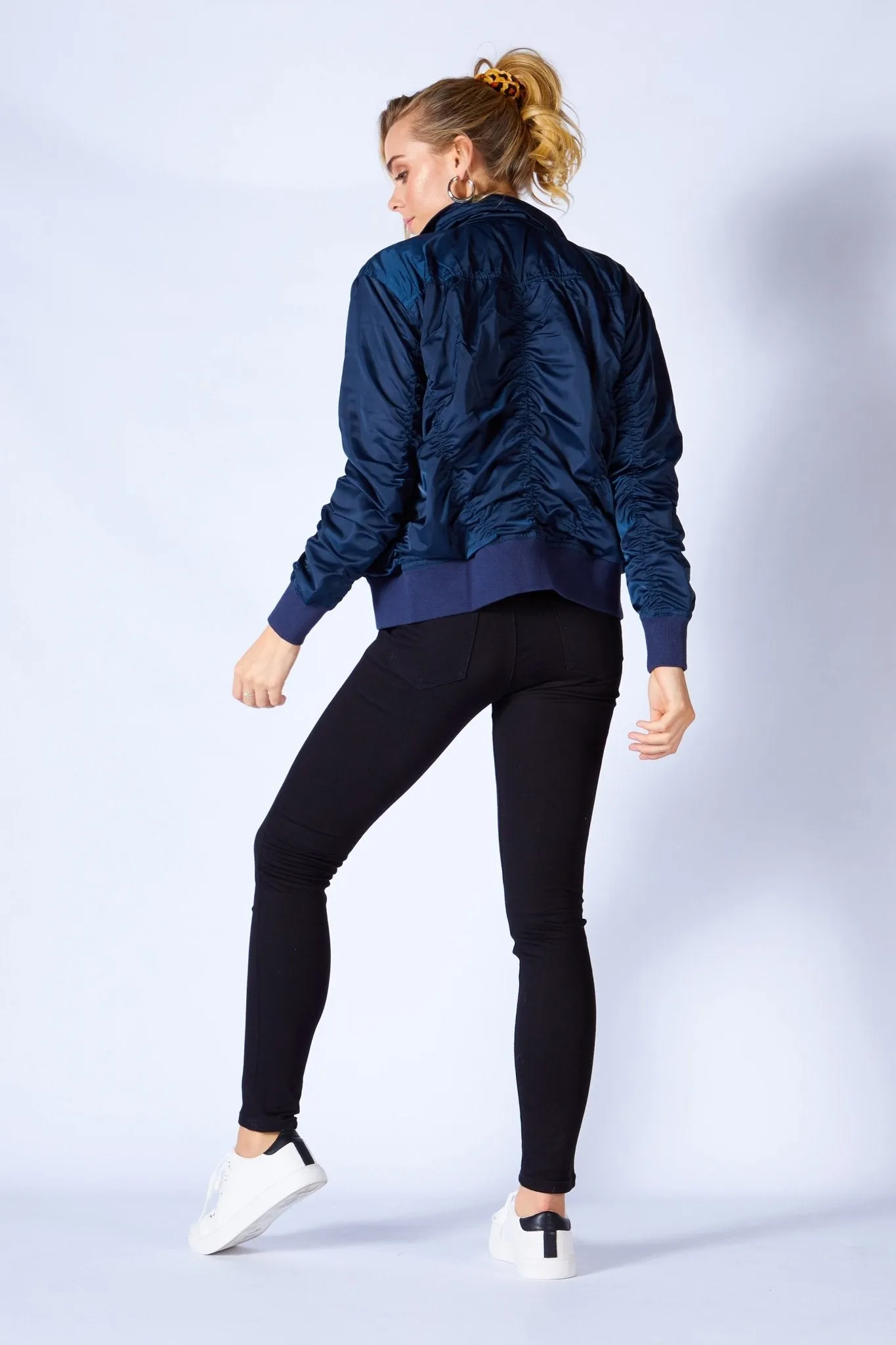 Fate   Becker Weekender Bomber Jacket in Navy Nights