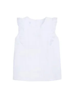 Flutter Top - White Eyelet