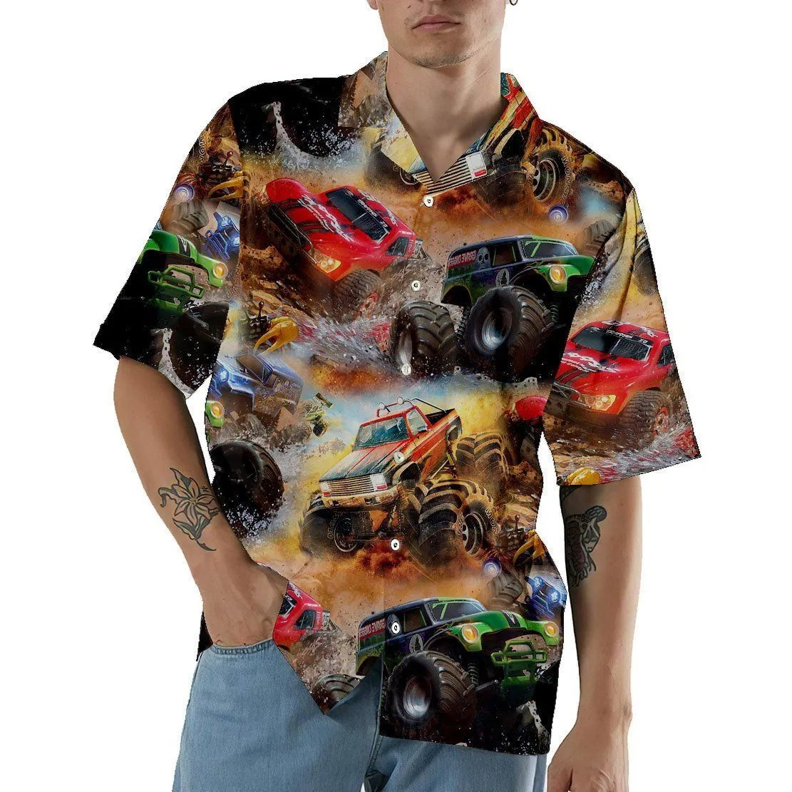 Gearhuman 3D Monster Truck Hawaii Shirt