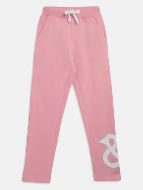 Girls Cotton Poly Pink Joggers