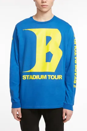 Guys Blue Bieber Stadium Tour Long Sleeve Tee