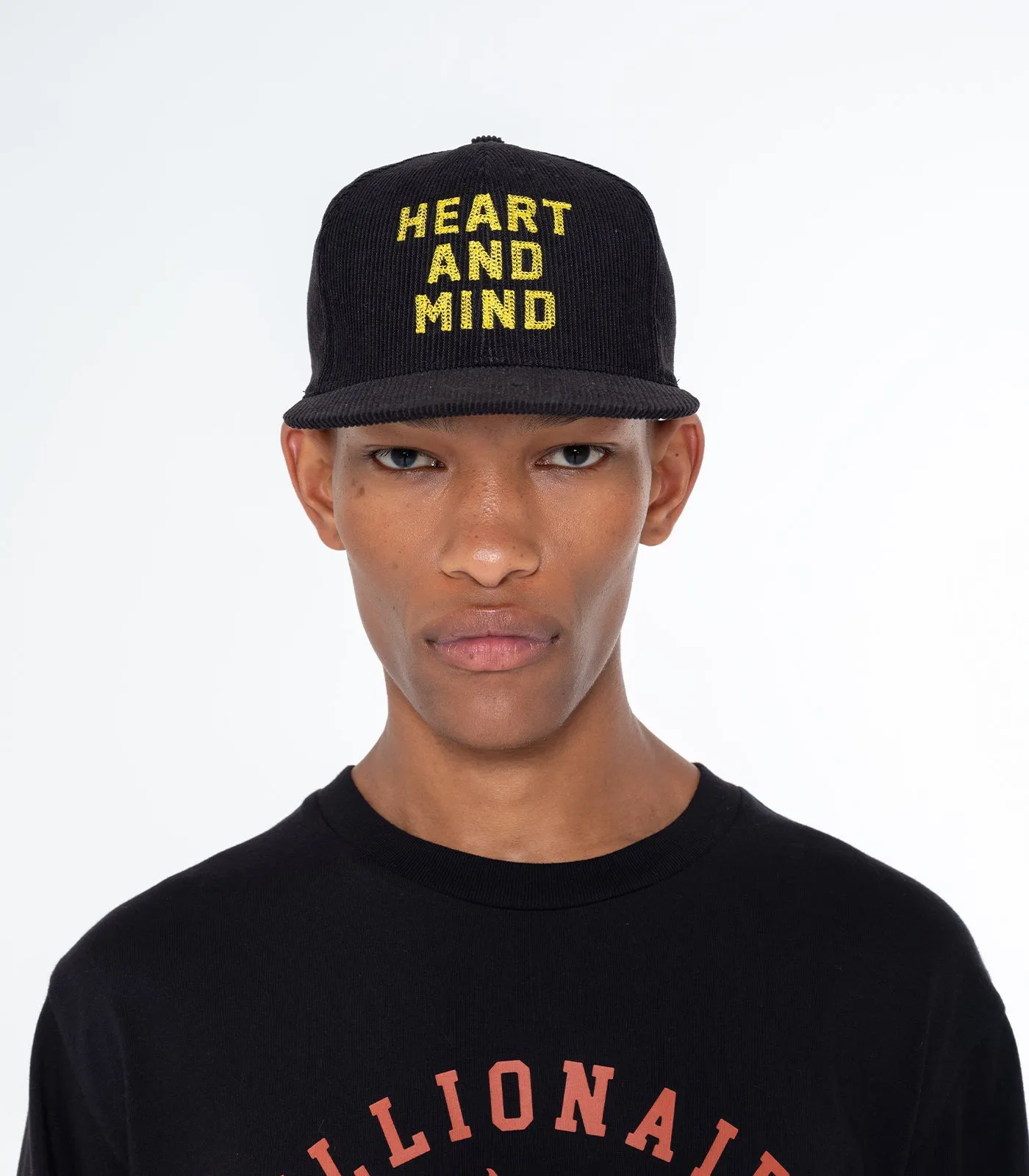 HEART AND MIND CORDUROY VISOR CAP - BLACK