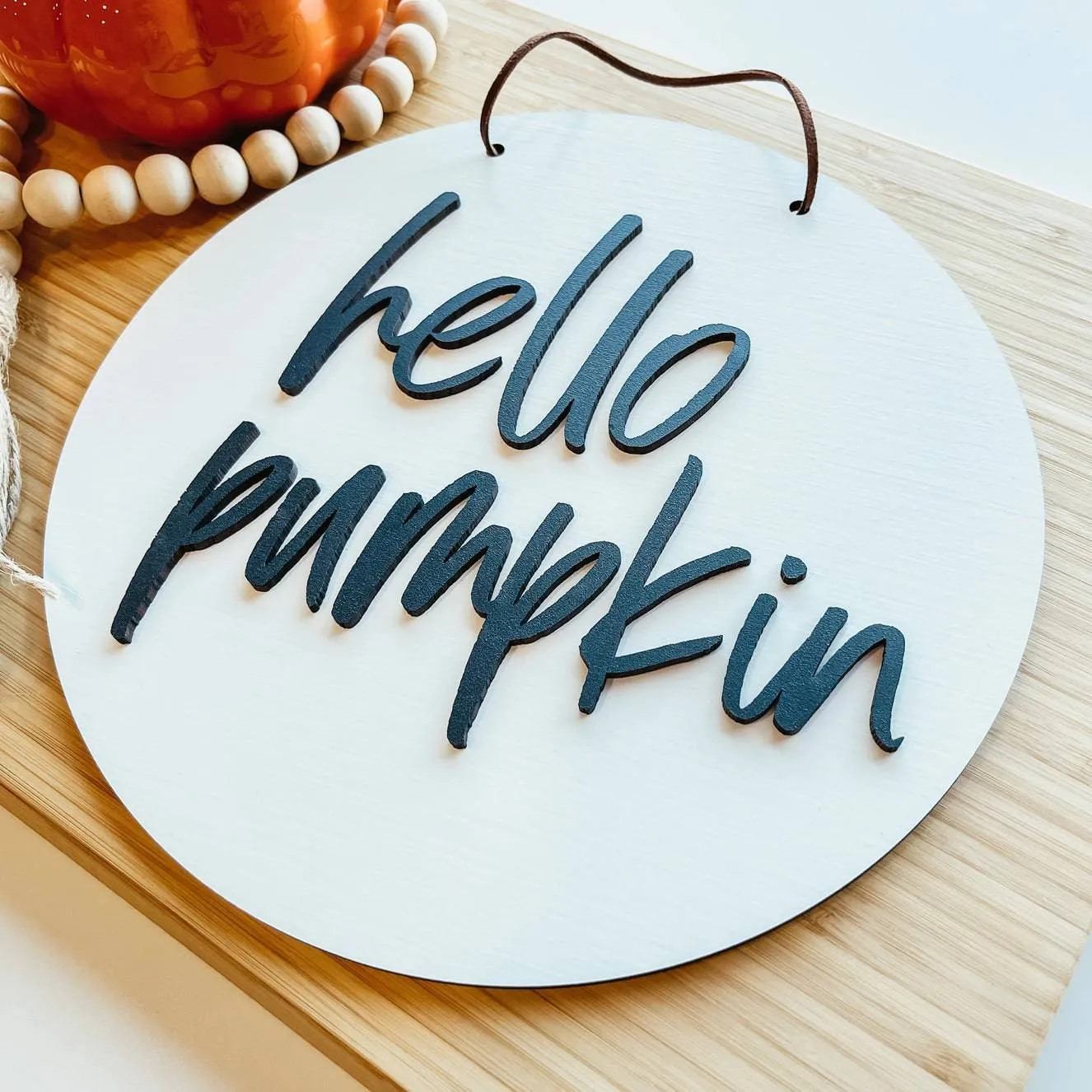 Hello Pumpkin Mini Round Sign (SALE)