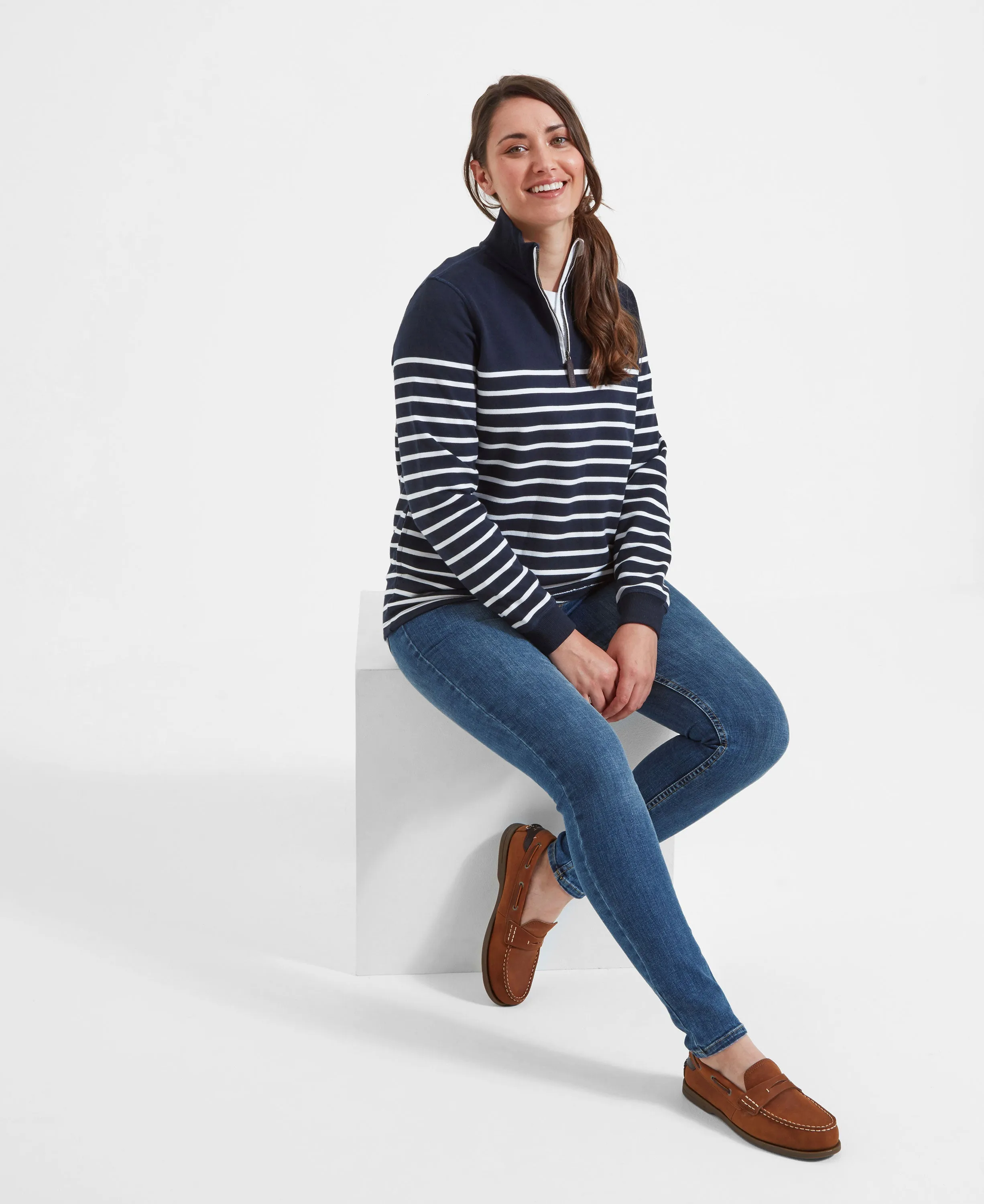 Hope Cove Sweatshirt - Navy Stripe