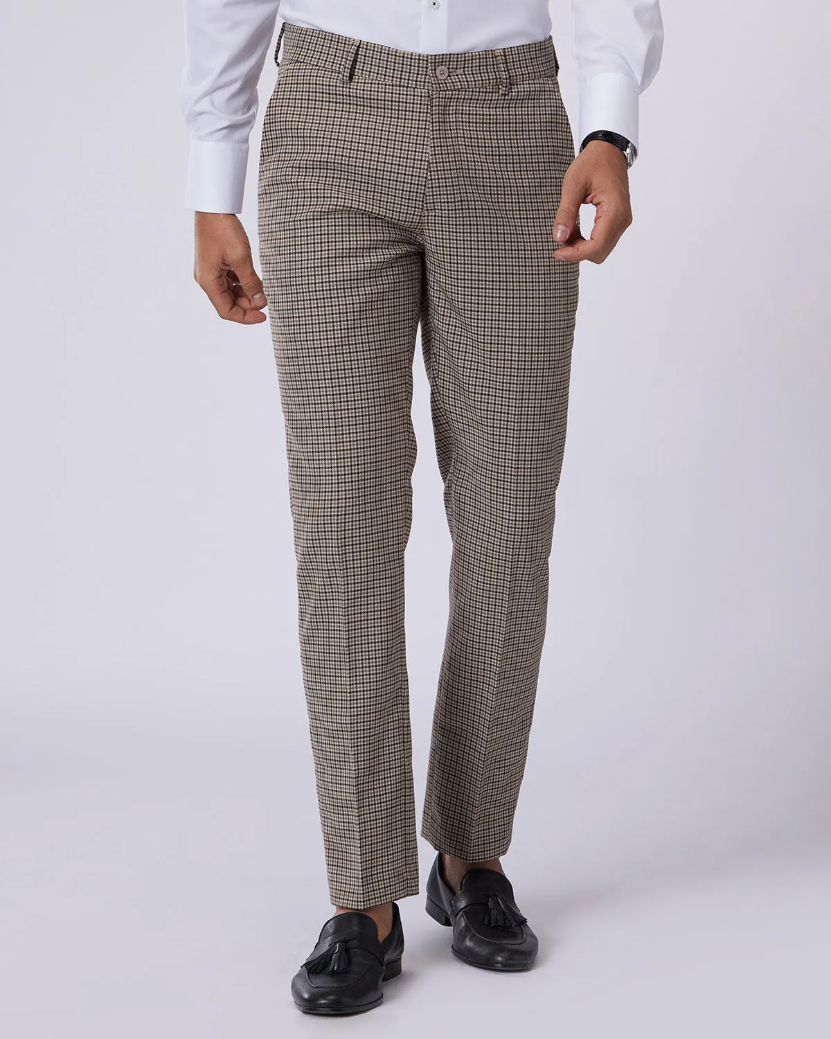 Japanese Windsor Blended Wool Dress Pants - Brown