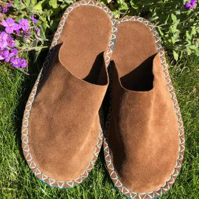 Joe's Toes Luxe Mule Slipper Kit in Brown Suede with Rubber Outsoles