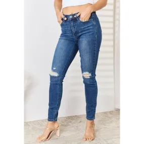 Judy Blue Full Size High Waist Distressed Slim Jeans