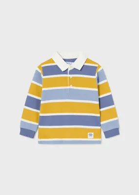 Mayoral Baby Boys Mustard And Blue Striped Polo