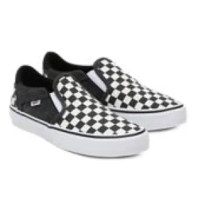 Mens Vans Checker Checkerboard Washed Grey Canvas Trainers Shoes Slip On sale