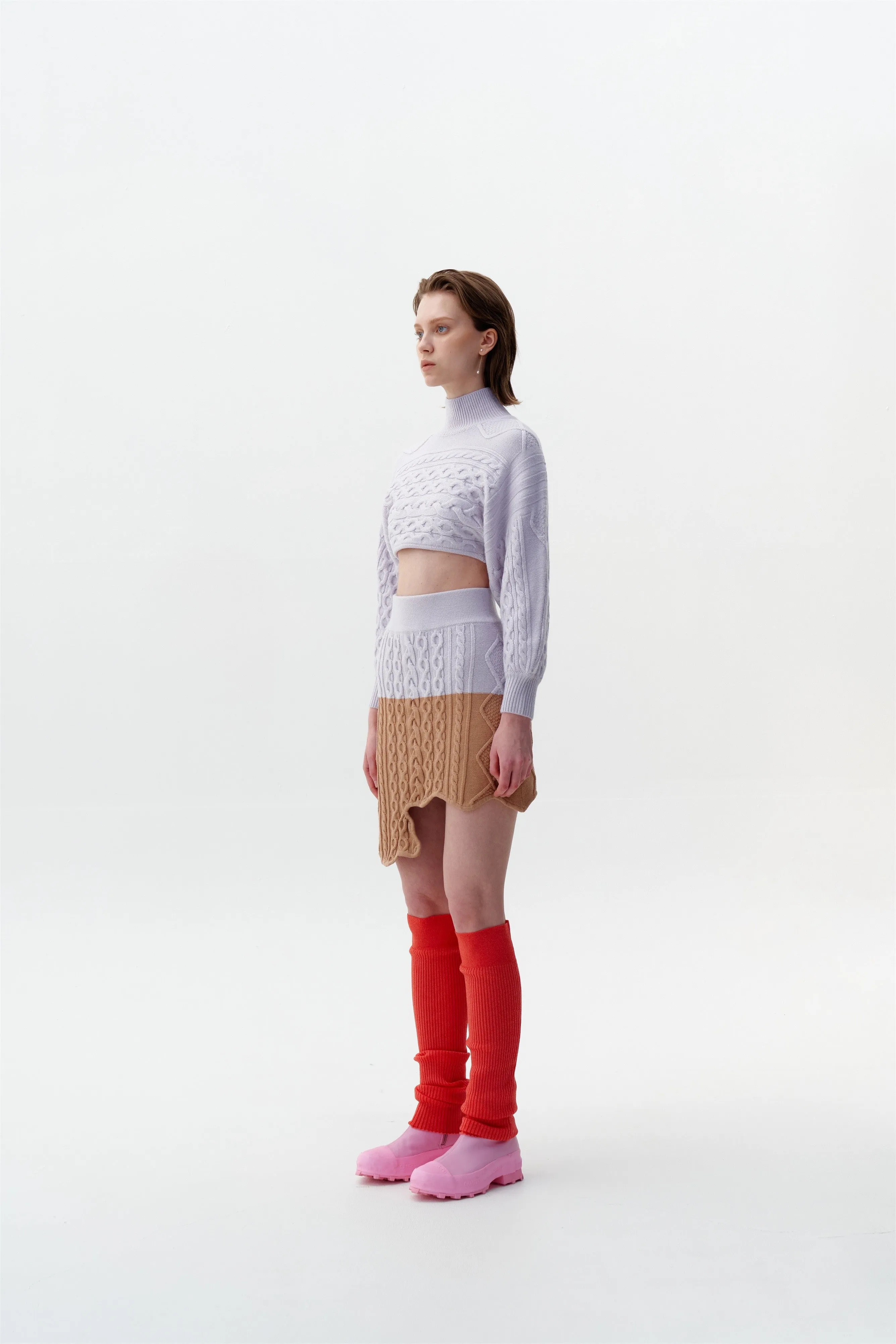 MERCURY OVERSIZED MIXED CABLE KNIT PULLOVER