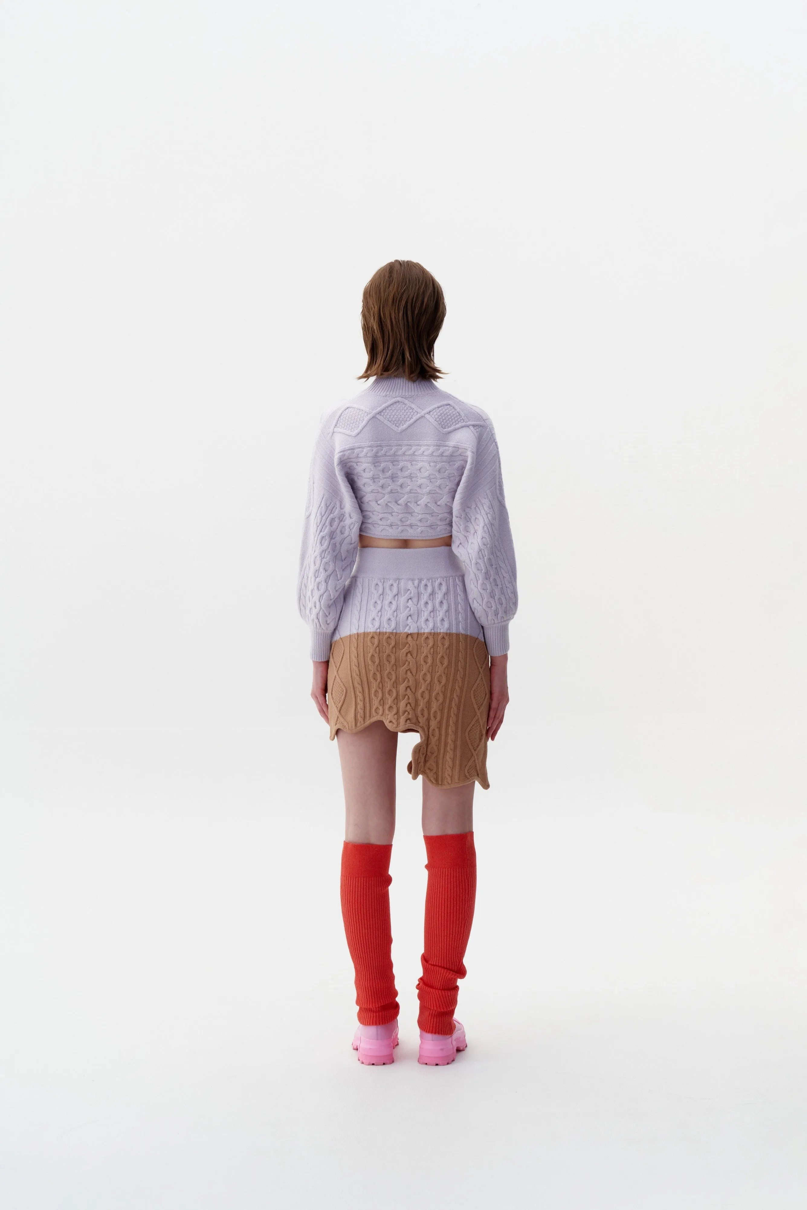 MERCURY OVERSIZED MIXED CABLE KNIT PULLOVER