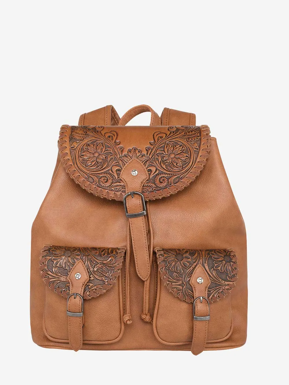 Montana West Floral Tooled Graphic Drawstring Backpack