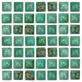 Natural Chinese Turquoise 4mm Square Cabochon - CLEARANCE