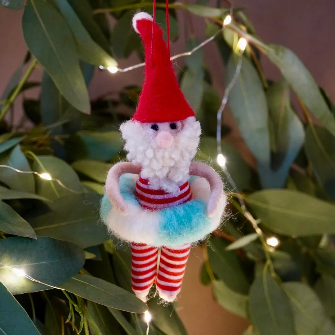 Needle-Felted Rubber Ring Santa