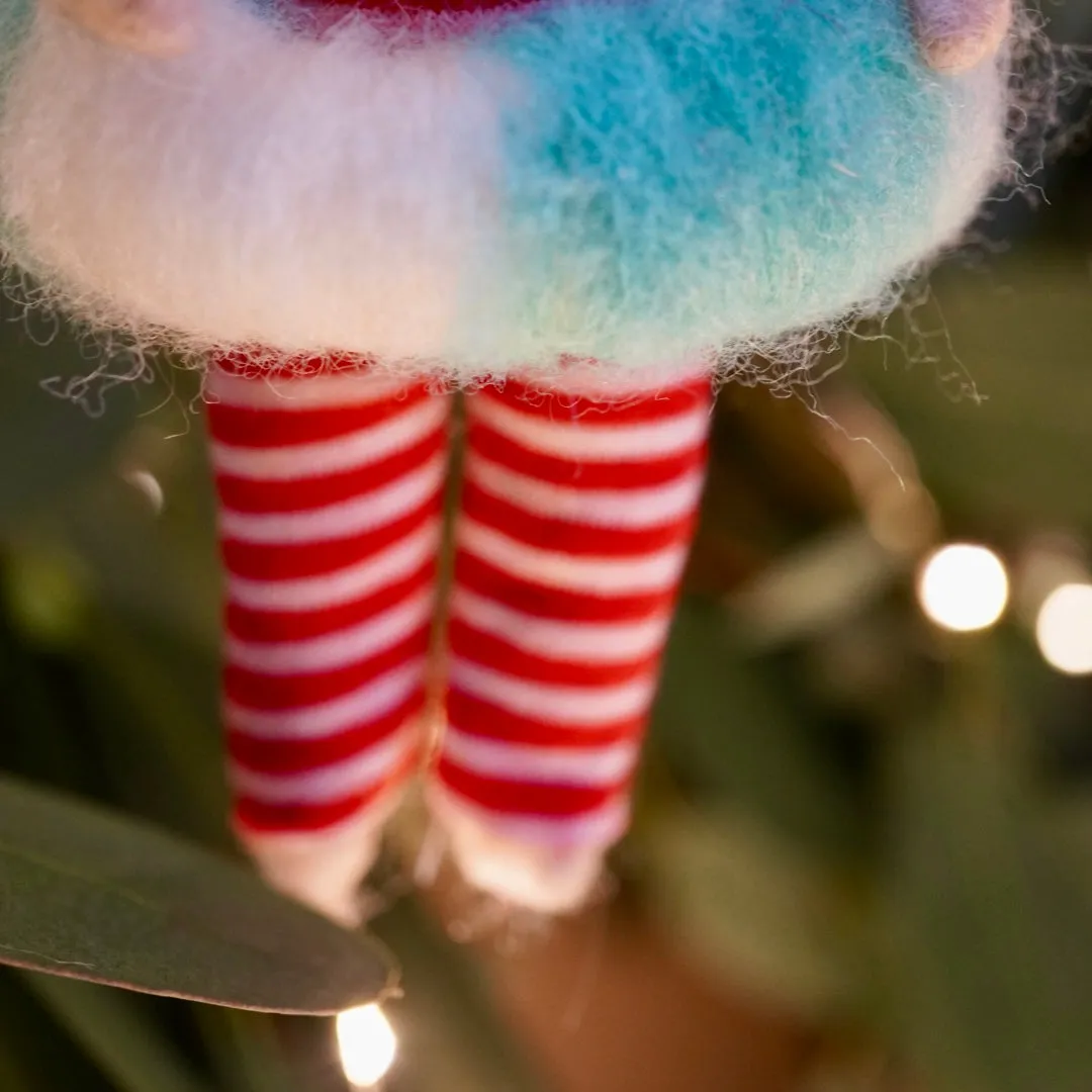 Needle-Felted Rubber Ring Santa