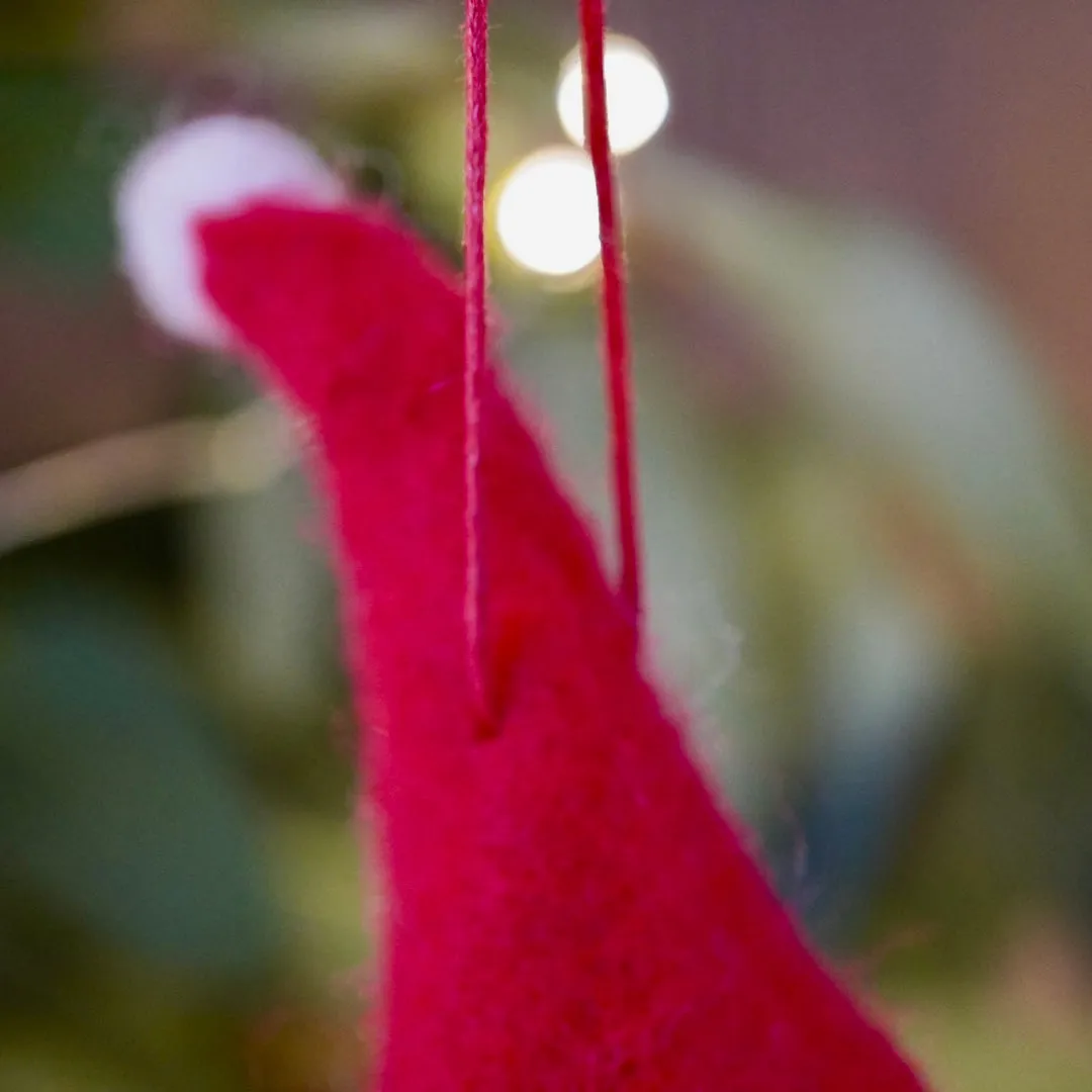 Needle-Felted Rubber Ring Santa