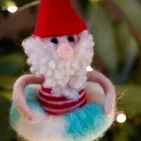 Needle-Felted Rubber Ring Santa