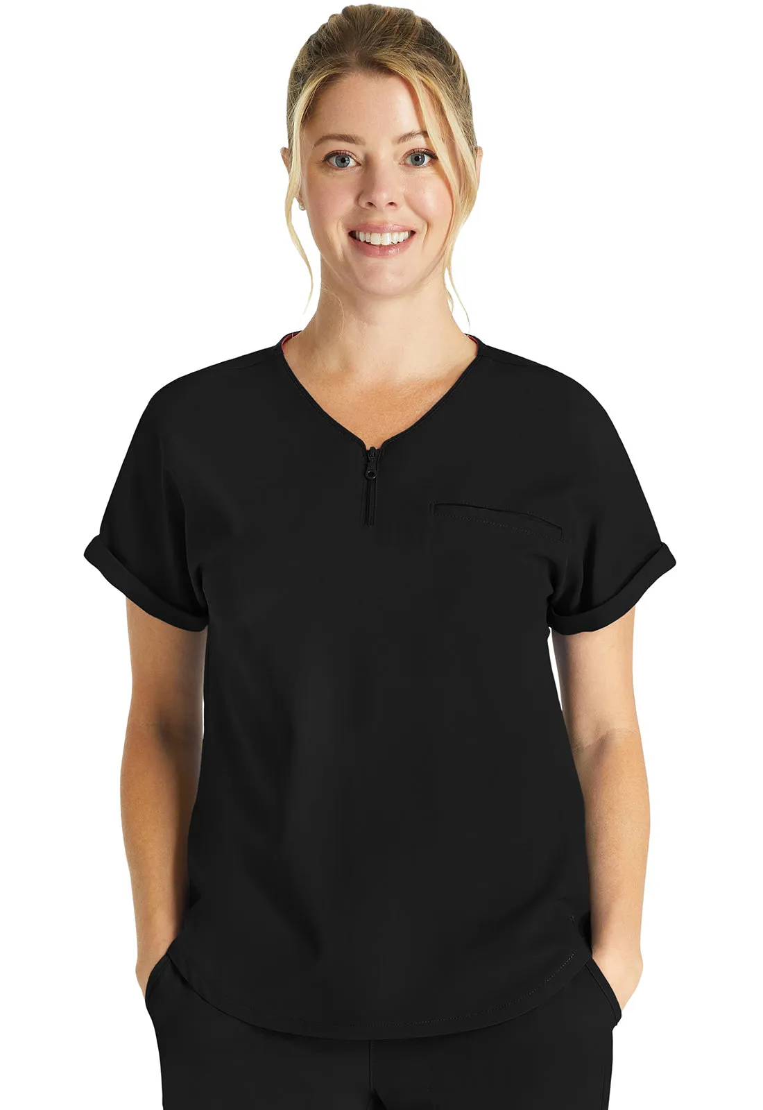 NEW! Allura Reserve Women's Zip V-Neck Tuckable Scrub Top CKA702