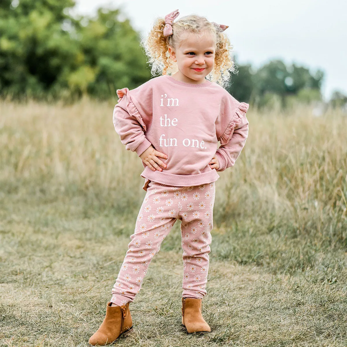 oh baby! Millie Slouch Sweatshirt i'm the fun one Print - Blush