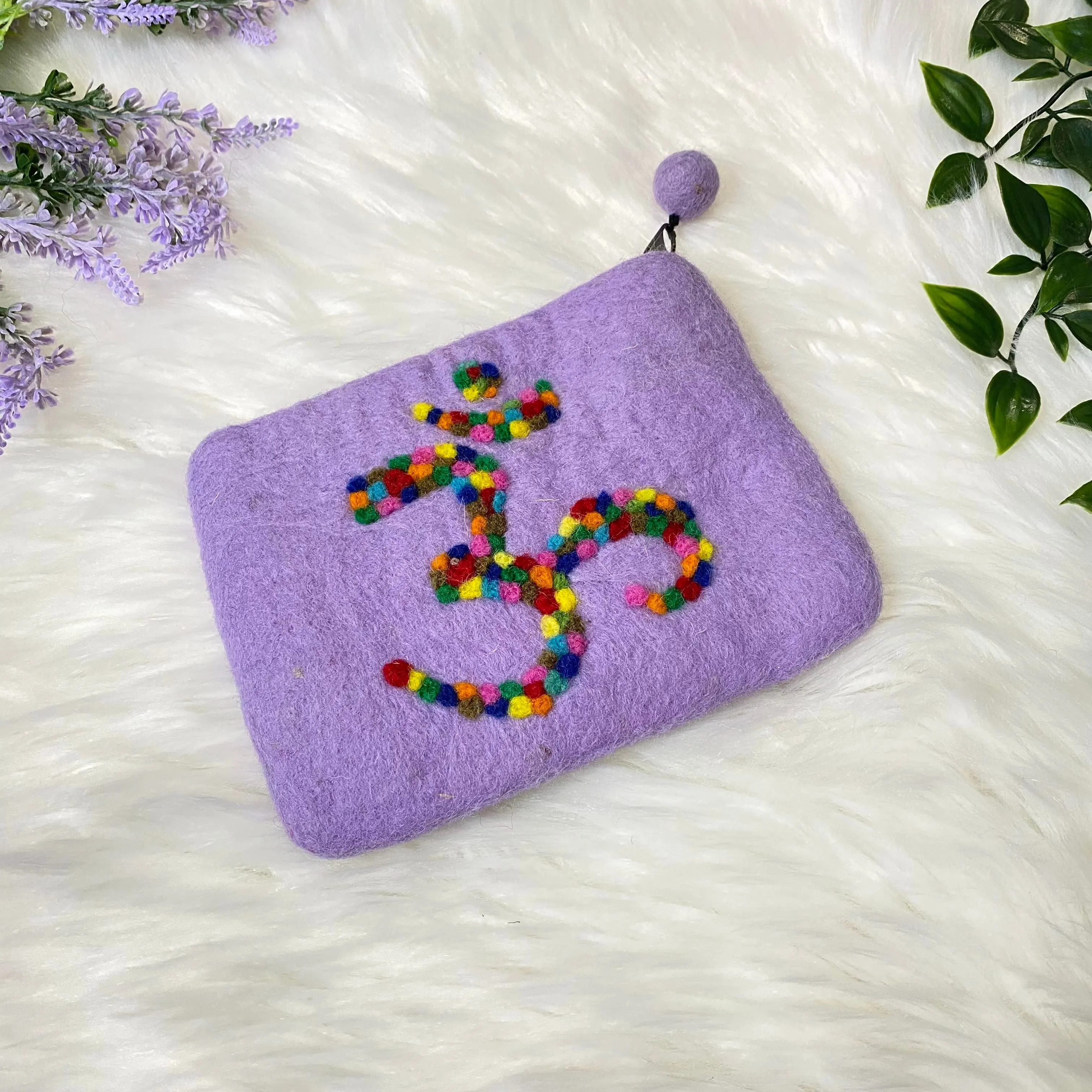 Om Symbol Felted Pouch