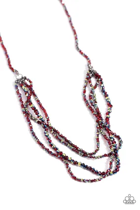 Paparazzi Candescent Cascade Red Necklace & Earring Set