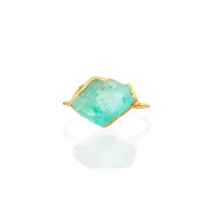 Raw Blue Apatite Ring