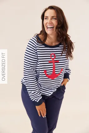 Riviera Sweater - Navy/White Stripe SECONDS